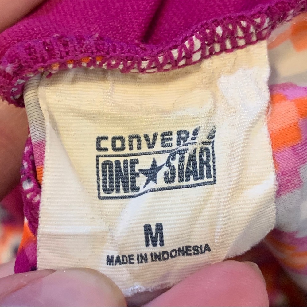 Converse Coral & Purple Chevron Print Swim Top | M - Picture 2 of 7